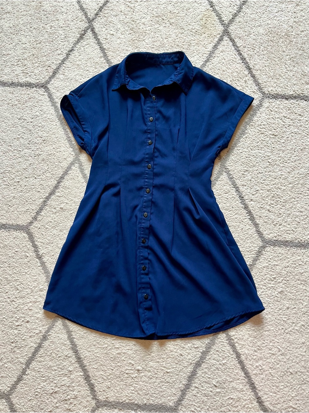 LIKE NEW Navy Button-Front Shirt Dress